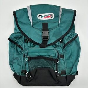 Vintage Mountain Dew Backpack Teal Green Nylon Rucksack Promo Gorpcore 90s Bag